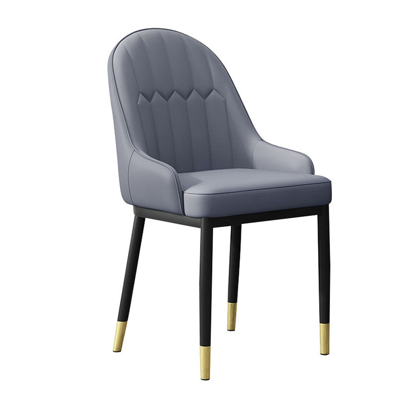 Scandinavian Style Upholstered Arm Chairs Solid Back Dining Side Chairs for Kitchen Grey 1 Piece Clearhalo ' kitchen&dining_furn' 'Dining Chairs' 'Dining Tables & Seating' 'dining_chair' 'furn' 'furn_dining_chair' 'Furniture' 'furniture_dining_chair' 'Kitchen & Dining Furniture' 'kitchen' 4260564