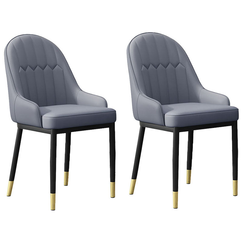 Scandinavian Style Upholstered Arm Chairs Solid Back Dining Side Chairs for Kitchen Grey 2 Piece Set Clearhalo ' kitchen&dining_furn' 'Dining Chairs' 'Dining Tables & Seating' 'dining_chair' 'furn' 'furn_dining_chair' 'Furniture' 'furniture_dining_chair' 'Kitchen & Dining Furniture' 'kitchen' 4260565