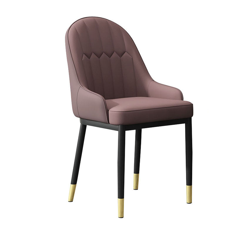 Scandinavian Style Upholstered Arm Chairs Solid Back Dining Side Chairs for Kitchen Coffee 1 Piece Clearhalo ' kitchen&dining_furn' 'Dining Chairs' 'Dining Tables & Seating' 'dining_chair' 'furn' 'furn_dining_chair' 'Furniture' 'furniture_dining_chair' 'Kitchen & Dining Furniture' 'kitchen' 4260570