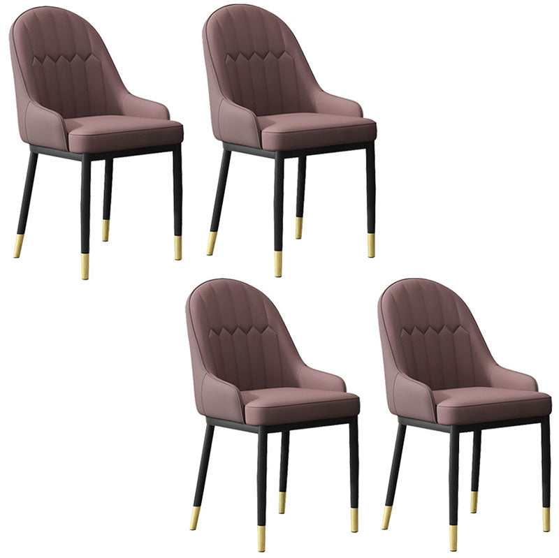 Scandinavian Style Upholstered Arm Chairs Solid Back Dining Side Chairs for Kitchen Coffee 4 Piece Set Clearhalo ' kitchen&dining_furn' 'Dining Chairs' 'Dining Tables & Seating' 'dining_chair' 'furn' 'furn_dining_chair' 'Furniture' 'furniture_dining_chair' 'Kitchen & Dining Furniture' 'kitchen' 4260572