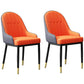 Scandinavian Style Upholstered Arm Chairs Solid Back Dining Side Chairs for Kitchen Gray-Orange 2 Piece Set Clearhalo ' kitchen&dining_furn' 'Dining Chairs' 'Dining Tables & Seating' 'dining_chair' 'furn' 'furn_dining_chair' 'Furniture' 'furniture_dining_chair' 'Kitchen & Dining Furniture' 'kitchen' 4260577