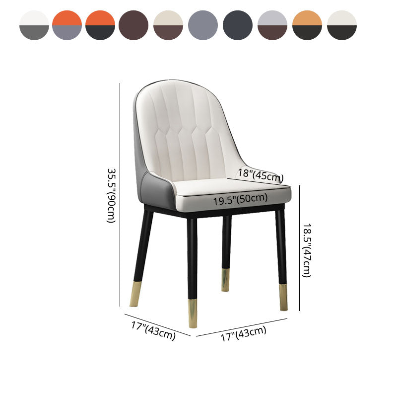 Scandinavian Style Upholstered Arm Chairs Solid Back Dining Side Chairs for Kitchen Clearhalo ' kitchen&dining_furn' 'Dining Chairs' 'Dining Tables & Seating' 'dining_chair' 'furn' 'furn_dining_chair' 'Furniture' 'furniture_dining_chair' 'Kitchen & Dining Furniture' 'kitchen' 4260579