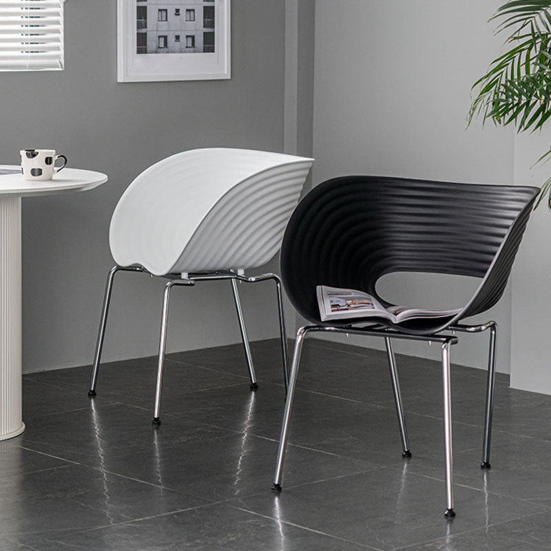 Industrial Style Open Back Dining Side Chair Plastic Dining Armless Chairs with Metal Legs Clearhalo ' kitchen&dining_furn' 'Dining Chairs' 'Dining Tables & Seating' 'dining_chair' 'furn' 'furn_dining_chair' 'Furniture' 'furniture_dining_chair' 'Kitchen & Dining Furniture' 'kitchen' 4260580