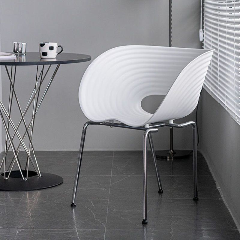 Industrial Style Open Back Dining Side Chair Plastic Dining Armless Chairs with Metal Legs Clearhalo ' kitchen&dining_furn' 'Dining Chairs' 'Dining Tables & Seating' 'dining_chair' 'furn' 'furn_dining_chair' 'Furniture' 'furniture_dining_chair' 'Kitchen & Dining Furniture' 'kitchen' 4260582