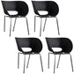 Industrial Style Open Back Dining Side Chair Plastic Dining Armless Chairs with Metal Legs Black 4 Piece Set Clearhalo ' kitchen&dining_furn' 'Dining Chairs' 'Dining Tables & Seating' 'dining_chair' 'furn' 'furn_dining_chair' 'Furniture' 'furniture_dining_chair' 'Kitchen & Dining Furniture' 'kitchen' 4260585