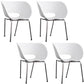 Industrial Style Open Back Dining Side Chair Plastic Dining Armless Chairs with Metal Legs White 4 Piece Set Clearhalo ' kitchen&dining_furn' 'Dining Chairs' 'Dining Tables & Seating' 'dining_chair' 'furn' 'furn_dining_chair' 'Furniture' 'furniture_dining_chair' 'Kitchen & Dining Furniture' 'kitchen' 4260590