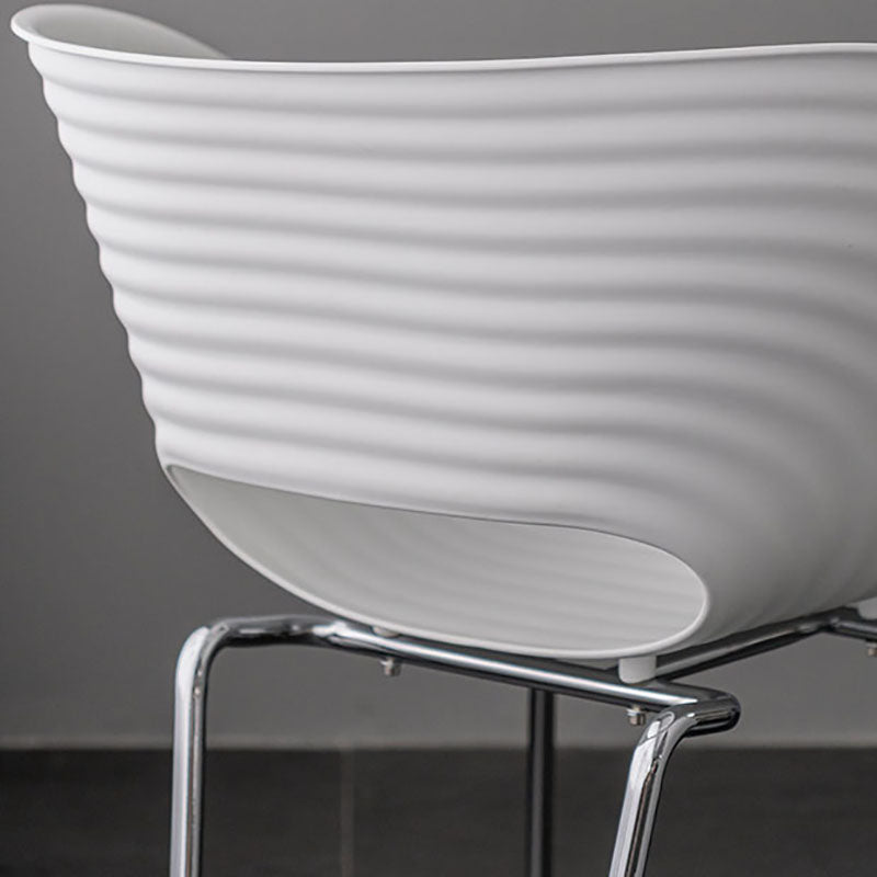 Industrial Style Open Back Dining Side Chair Plastic Dining Armless Chairs with Metal Legs Clearhalo ' kitchen&dining_furn' 'Dining Chairs' 'Dining Tables & Seating' 'dining_chair' 'furn' 'furn_dining_chair' 'Furniture' 'furniture_dining_chair' 'Kitchen & Dining Furniture' 'kitchen' 4260592