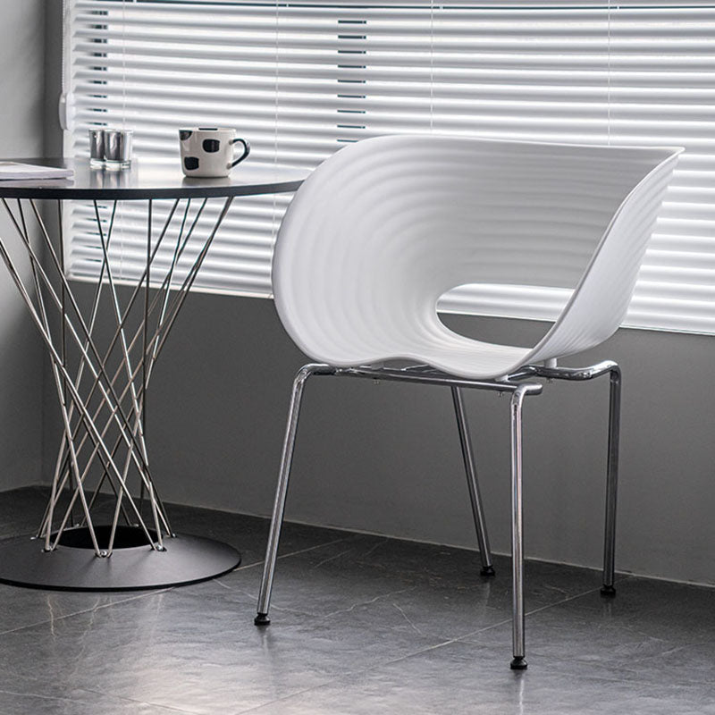 Industrial Style Open Back Dining Side Chair Plastic Dining Armless Chairs with Metal Legs Clearhalo ' kitchen&dining_furn' 'Dining Chairs' 'Dining Tables & Seating' 'dining_chair' 'furn' 'furn_dining_chair' 'Furniture' 'furniture_dining_chair' 'Kitchen & Dining Furniture' 'kitchen' 4260594