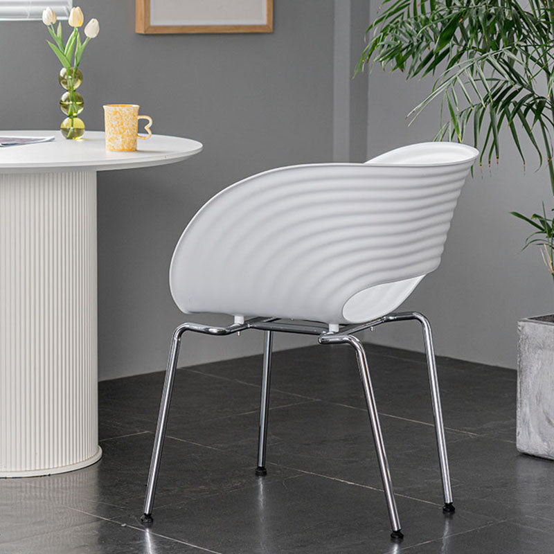 Industrial Style Open Back Dining Side Chair Plastic Dining Armless Chairs with Metal Legs Clearhalo ' kitchen&dining_furn' 'Dining Chairs' 'Dining Tables & Seating' 'dining_chair' 'furn' 'furn_dining_chair' 'Furniture' 'furniture_dining_chair' 'Kitchen & Dining Furniture' 'kitchen' 4260595