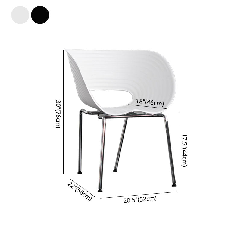 Industrial Style Open Back Dining Side Chair Plastic Dining Armless Chairs with Metal Legs Clearhalo ' kitchen&dining_furn' 'Dining Chairs' 'Dining Tables & Seating' 'dining_chair' 'furn' 'furn_dining_chair' 'Furniture' 'furniture_dining_chair' 'Kitchen & Dining Furniture' 'kitchen' 4260598