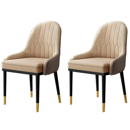 Scandinavian Style Upholstered Arm Side Chairs Solid Back Dining Chairs (Set of 2) Carnation Clearhalo ' kitchen&dining_furn' 'Dining Chairs' 'Dining Tables & Seating' 'dining_chair' 'furn' 'furn_dining_chair' 'Furniture' 'furniture_dining_chair' 'Kitchen & Dining Furniture' 'kitchen' 4260601