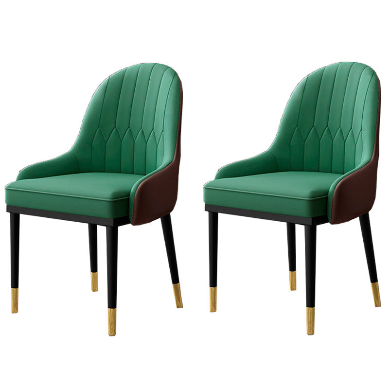 Scandinavian Style Upholstered Arm Side Chairs Solid Back Dining Chairs (Set of 2) Green Clearhalo ' kitchen&dining_furn' 'Dining Chairs' 'Dining Tables & Seating' 'dining_chair' 'furn' 'furn_dining_chair' 'Furniture' 'furniture_dining_chair' 'Kitchen & Dining Furniture' 'kitchen' 4260604