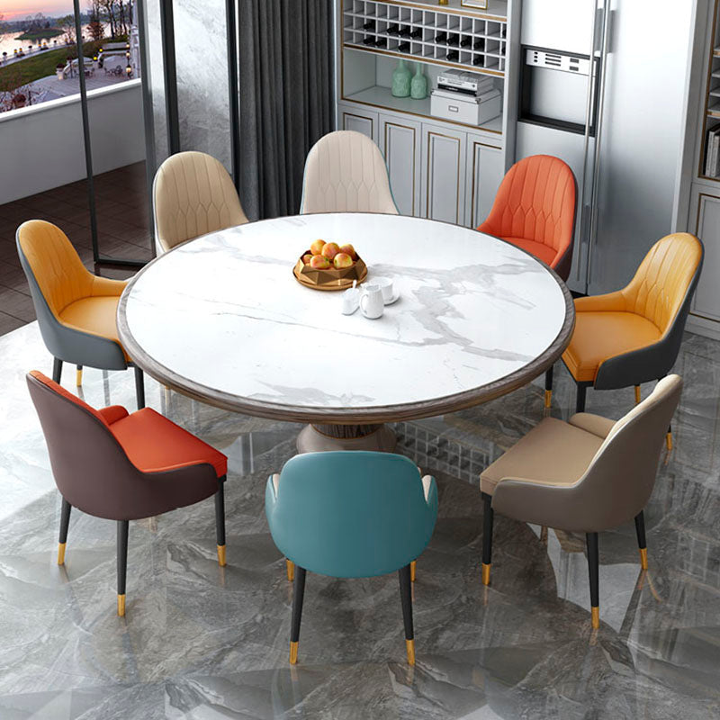 Scandinavian Style Upholstered Arm Side Chairs Solid Back Dining Chairs (Set of 2) Clearhalo ' kitchen&dining_furn' 'Dining Chairs' 'Dining Tables & Seating' 'dining_chair' 'furn' 'furn_dining_chair' 'Furniture' 'furniture_dining_chair' 'Kitchen & Dining Furniture' 'kitchen' 4260606