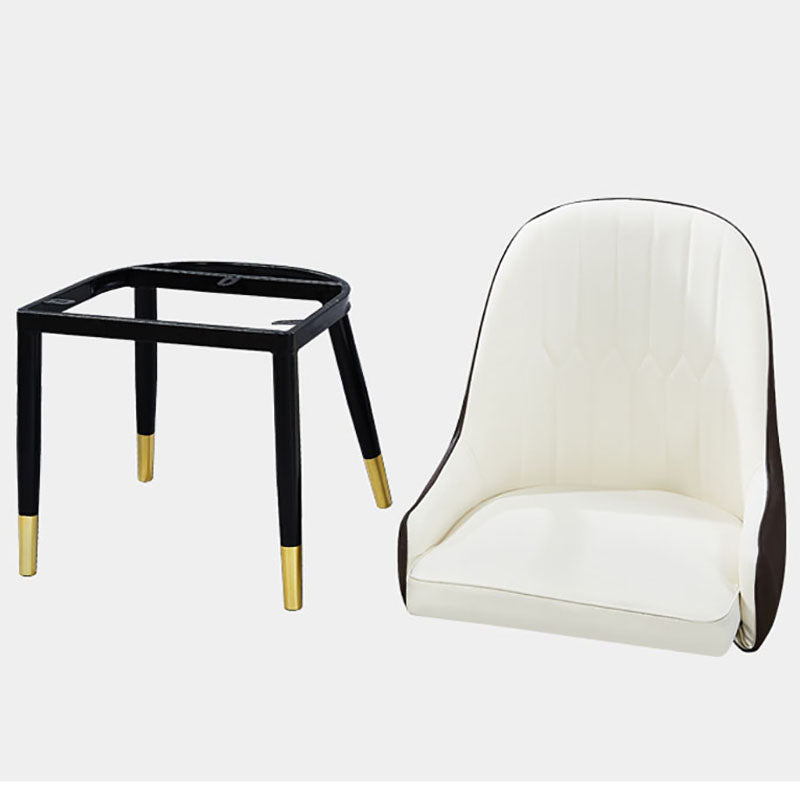 Scandinavian Style Upholstered Arm Side Chairs Solid Back Dining Chairs (Set of 2) Clearhalo ' kitchen&dining_furn' 'Dining Chairs' 'Dining Tables & Seating' 'dining_chair' 'furn' 'furn_dining_chair' 'Furniture' 'furniture_dining_chair' 'Kitchen & Dining Furniture' 'kitchen' 4260610