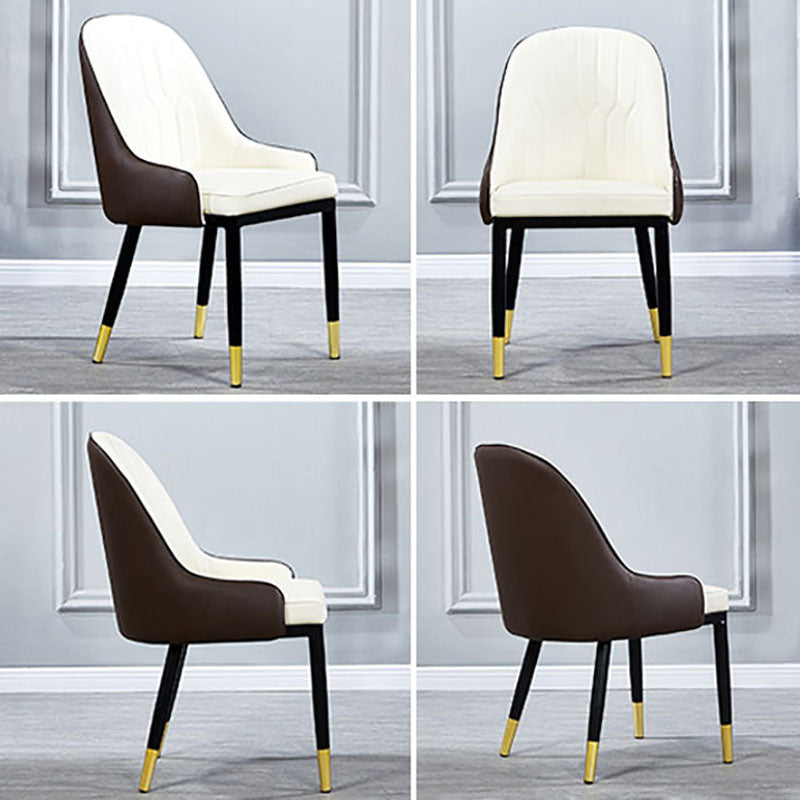 Scandinavian Style Upholstered Arm Side Chairs Solid Back Dining Chairs (Set of 2) Clearhalo ' kitchen&dining_furn' 'Dining Chairs' 'Dining Tables & Seating' 'dining_chair' 'furn' 'furn_dining_chair' 'Furniture' 'furniture_dining_chair' 'Kitchen & Dining Furniture' 'kitchen' 4260616