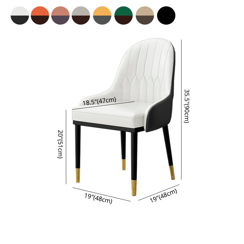 Scandinavian Style Upholstered Arm Side Chairs Solid Back Dining Chairs (Set of 2) Clearhalo ' kitchen&dining_furn' 'Dining Chairs' 'Dining Tables & Seating' 'dining_chair' 'furn' 'furn_dining_chair' 'Furniture' 'furniture_dining_chair' 'Kitchen & Dining Furniture' 'kitchen' 4260617