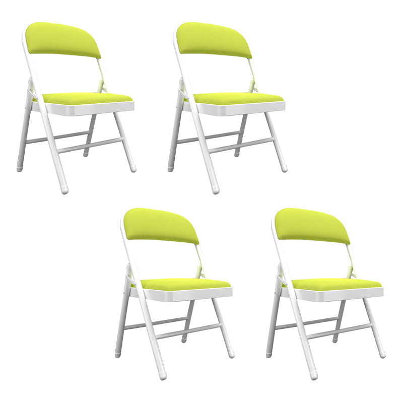 Contemporary Dining Chairs Armless Folding Side Chairs with Metal Legs for Kitchen Green 4 Piece Set Clearhalo ' kitchen&dining_furn' 'Dining Chairs' 'Dining Tables & Seating' 'dining_chair' 'furn' 'furn_dining_chair' 'Furniture' 'furniture_dining_chair' 'Kitchen & Dining Furniture' 'kitchen' 4260623