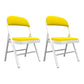 Contemporary Dining Chairs Armless Folding Side Chairs with Metal Legs for Kitchen Yellow 2 Piece Set Clearhalo ' kitchen&dining_furn' 'Dining Chairs' 'Dining Tables & Seating' 'dining_chair' 'furn' 'furn_dining_chair' 'Furniture' 'furniture_dining_chair' 'Kitchen & Dining Furniture' 'kitchen' 4260627
