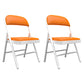 Contemporary Dining Chairs Armless Folding Side Chairs with Metal Legs for Kitchen Orange 2 Piece Set Clearhalo ' kitchen&dining_furn' 'Dining Chairs' 'Dining Tables & Seating' 'dining_chair' 'furn' 'furn_dining_chair' 'Furniture' 'furniture_dining_chair' 'Kitchen & Dining Furniture' 'kitchen' 4260632