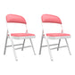 Contemporary Dining Chairs Armless Folding Side Chairs with Metal Legs for Kitchen Pink 2 Piece Set Clearhalo ' kitchen&dining_furn' 'Dining Chairs' 'Dining Tables & Seating' 'dining_chair' 'furn' 'furn_dining_chair' 'Furniture' 'furniture_dining_chair' 'Kitchen & Dining Furniture' 'kitchen' 4260638