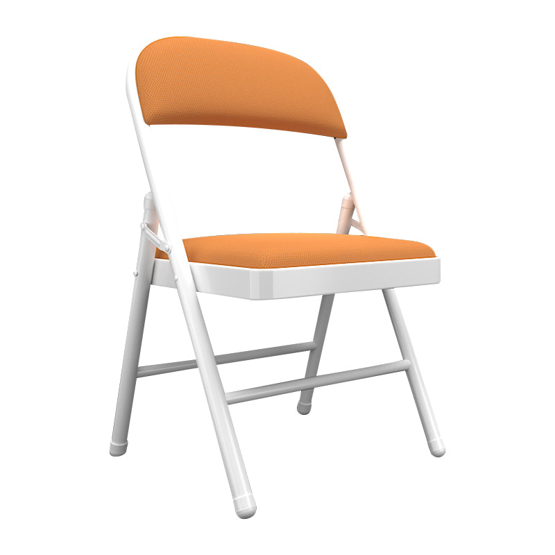 Contemporary Dining Chairs Armless Folding Side Chairs with Metal Legs for Kitchen Light Orange 1 Piece Clearhalo ' kitchen&dining_furn' 'Dining Chairs' 'Dining Tables & Seating' 'dining_chair' 'furn' 'furn_dining_chair' 'Furniture' 'furniture_dining_chair' 'Kitchen & Dining Furniture' 'kitchen' 4260640