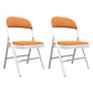 Contemporary Dining Chairs Armless Folding Side Chairs with Metal Legs for Kitchen Light Orange 2 Piece Set Clearhalo ' kitchen&dining_furn' 'Dining Chairs' 'Dining Tables & Seating' 'dining_chair' 'furn' 'furn_dining_chair' 'Furniture' 'furniture_dining_chair' 'Kitchen & Dining Furniture' 'kitchen' 4260641