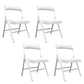 Contemporary Dining Chairs Armless Folding Side Chairs with Metal Legs for Kitchen White 4 Piece Set Clearhalo ' kitchen&dining_furn' 'Dining Chairs' 'Dining Tables & Seating' 'dining_chair' 'furn' 'furn_dining_chair' 'Furniture' 'furniture_dining_chair' 'Kitchen & Dining Furniture' 'kitchen' 4260645