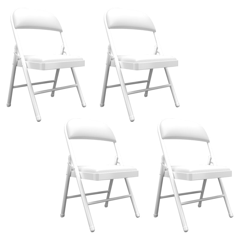 Contemporary Dining Chairs Armless Folding Side Chairs with Metal Legs for Kitchen White 4 Piece Set Clearhalo ' kitchen&dining_furn' 'Dining Chairs' 'Dining Tables & Seating' 'dining_chair' 'furn' 'furn_dining_chair' 'Furniture' 'furniture_dining_chair' 'Kitchen & Dining Furniture' 'kitchen' 4260645