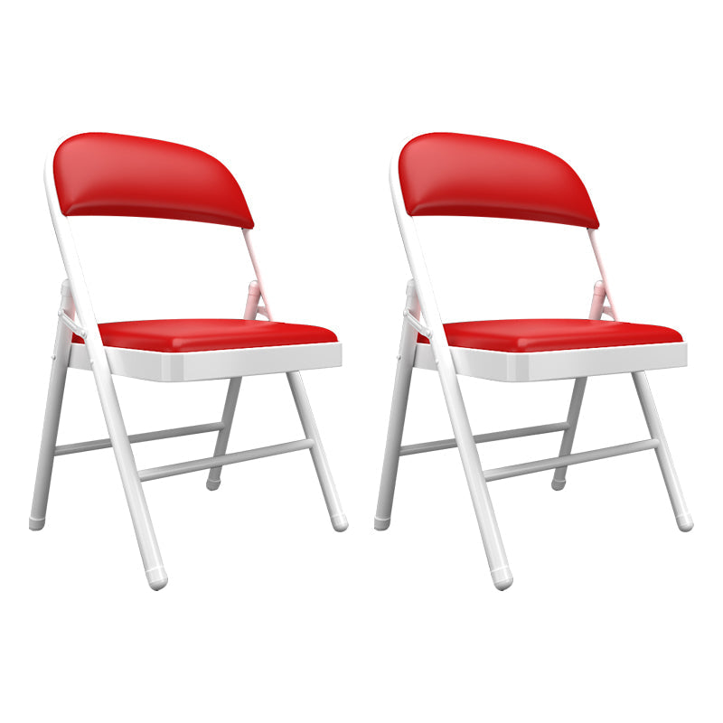 Contemporary Dining Chairs Armless Folding Side Chairs with Metal Legs for Kitchen Red 2 Piece Set Clearhalo ' kitchen&dining_furn' 'Dining Chairs' 'Dining Tables & Seating' 'dining_chair' 'furn' 'furn_dining_chair' 'Furniture' 'furniture_dining_chair' 'Kitchen & Dining Furniture' 'kitchen' 4260647