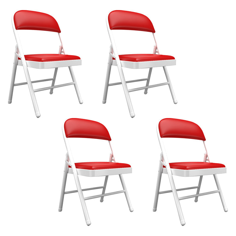 Contemporary Dining Chairs Armless Folding Side Chairs with Metal Legs for Kitchen Red 4 Piece Set Clearhalo ' kitchen&dining_furn' 'Dining Chairs' 'Dining Tables & Seating' 'dining_chair' 'furn' 'furn_dining_chair' 'Furniture' 'furniture_dining_chair' 'Kitchen & Dining Furniture' 'kitchen' 4260648