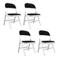 Contemporary Dining Chairs Armless Folding Side Chairs with Metal Legs for Kitchen Black 4 Piece Set Clearhalo ' kitchen&dining_furn' 'Dining Chairs' 'Dining Tables & Seating' 'dining_chair' 'furn' 'furn_dining_chair' 'Furniture' 'furniture_dining_chair' 'Kitchen & Dining Furniture' 'kitchen' 4260651
