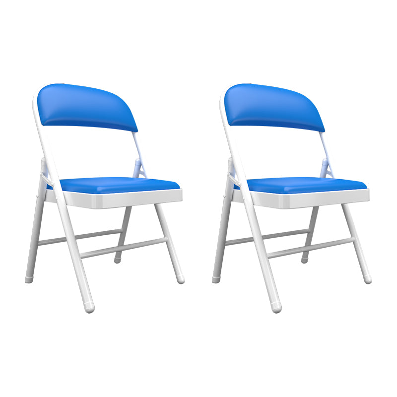Contemporary Dining Chairs Armless Folding Side Chairs with Metal Legs for Kitchen Blue 2 Piece Set Clearhalo ' kitchen&dining_furn' 'Dining Chairs' 'Dining Tables & Seating' 'dining_chair' 'furn' 'furn_dining_chair' 'Furniture' 'furniture_dining_chair' 'Kitchen & Dining Furniture' 'kitchen' 4260658