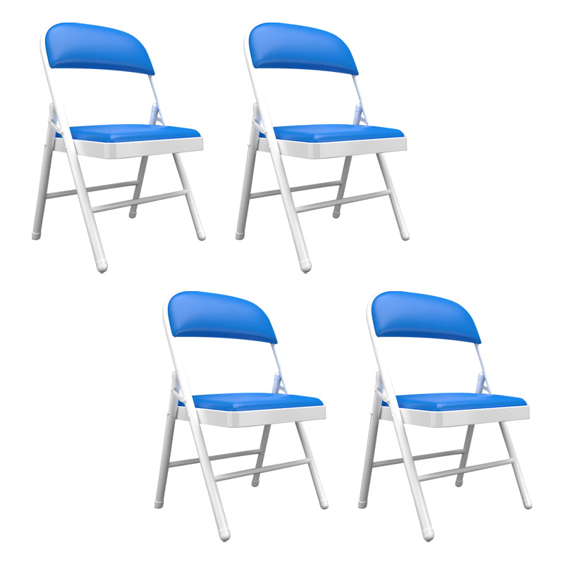Contemporary Dining Chairs Armless Folding Side Chairs with Metal Legs for Kitchen Blue 4 Piece Set Clearhalo ' kitchen&dining_furn' 'Dining Chairs' 'Dining Tables & Seating' 'dining_chair' 'furn' 'furn_dining_chair' 'Furniture' 'furniture_dining_chair' 'Kitchen & Dining Furniture' 'kitchen' 4260659