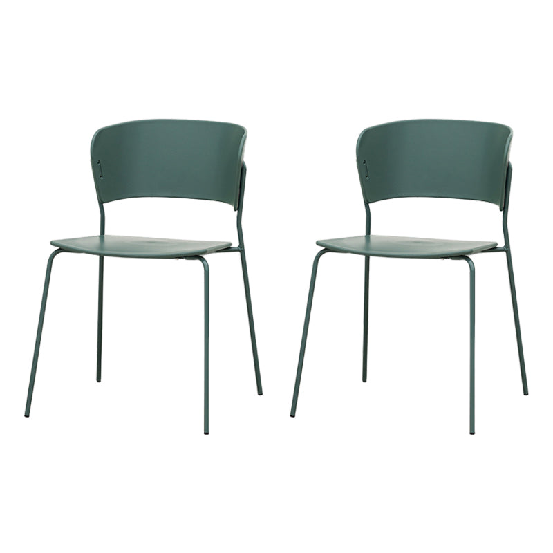 Contemporary Dining Chairs Armless Side Chairs with Metal Legs for Kitchen Dark Army Green 2 Piece Set Clearhalo ' kitchen&dining_furn' 'Dining Chairs' 'Dining Tables & Seating' 'dining_chair' 'furn' 'furn_dining_chair' 'Furniture' 'furniture_dining_chair' 'Kitchen & Dining Furniture' 'kitchen' 4260664