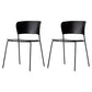 Contemporary Dining Chairs Armless Side Chairs with Metal Legs for Kitchen Black 2 Piece Set Clearhalo ' kitchen&dining_furn' 'Dining Chairs' 'Dining Tables & Seating' 'dining_chair' 'furn' 'furn_dining_chair' 'Furniture' 'furniture_dining_chair' 'Kitchen & Dining Furniture' 'kitchen' 4260668
