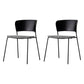 Contemporary Dining Chairs Armless Side Chairs with Metal Legs for Kitchen Black-Gray 2 Piece Set Clearhalo ' kitchen&dining_furn' 'Dining Chairs' 'Dining Tables & Seating' 'dining_chair' 'furn' 'furn_dining_chair' 'Furniture' 'furniture_dining_chair' 'Kitchen & Dining Furniture' 'kitchen' 4260669