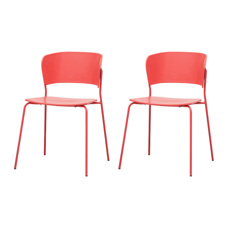 Contemporary Dining Chairs Armless Side Chairs with Metal Legs for Kitchen Coral 2 Piece Set Clearhalo ' kitchen&dining_furn' 'Dining Chairs' 'Dining Tables & Seating' 'dining_chair' 'furn' 'furn_dining_chair' 'Furniture' 'furniture_dining_chair' 'Kitchen & Dining Furniture' 'kitchen' 4260672