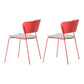 Contemporary Dining Chairs Armless Side Chairs with Metal Legs for Kitchen Red-Gray 2 Piece Set Clearhalo ' kitchen&dining_furn' 'Dining Chairs' 'Dining Tables & Seating' 'dining_chair' 'furn' 'furn_dining_chair' 'Furniture' 'furniture_dining_chair' 'Kitchen & Dining Furniture' 'kitchen' 4260675