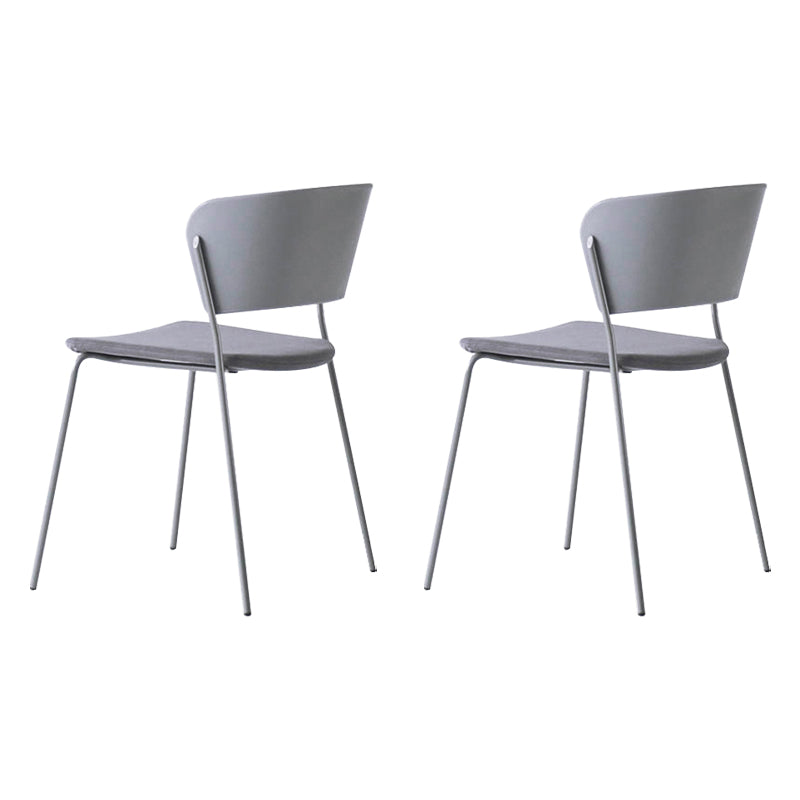 Contemporary Dining Chairs Armless Side Chairs with Metal Legs for Kitchen Dark Gray 2 Piece Set Clearhalo ' kitchen&dining_furn' 'Dining Chairs' 'Dining Tables & Seating' 'dining_chair' 'furn' 'furn_dining_chair' 'Furniture' 'furniture_dining_chair' 'Kitchen & Dining Furniture' 'kitchen' 4260681