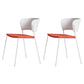Contemporary Dining Chairs Armless Side Chairs with Metal Legs for Kitchen White-Red 2 Piece Set Clearhalo ' kitchen&dining_furn' 'Dining Chairs' 'Dining Tables & Seating' 'dining_chair' 'furn' 'furn_dining_chair' 'Furniture' 'furniture_dining_chair' 'Kitchen & Dining Furniture' 'kitchen' 4260685