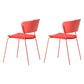 Contemporary Dining Chairs Armless Side Chairs with Metal Legs for Kitchen Orange-Red 2 Piece Set Clearhalo ' kitchen&dining_furn' 'Dining Chairs' 'Dining Tables & Seating' 'dining_chair' 'furn' 'furn_dining_chair' 'Furniture' 'furniture_dining_chair' 'Kitchen & Dining Furniture' 'kitchen' 4260686
