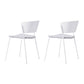 Contemporary Dining Chairs Armless Side Chairs with Metal Legs for Kitchen Light Gray-White 2 Piece Set Clearhalo ' kitchen&dining_furn' 'Dining Chairs' 'Dining Tables & Seating' 'dining_chair' 'furn' 'furn_dining_chair' 'Furniture' 'furniture_dining_chair' 'Kitchen & Dining Furniture' 'kitchen' 4260687