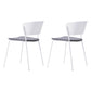 Contemporary Dining Chairs Armless Side Chairs with Metal Legs for Kitchen Dark Gray-White 2 Piece Set Clearhalo ' kitchen&dining_furn' 'Dining Chairs' 'Dining Tables & Seating' 'dining_chair' 'furn' 'furn_dining_chair' 'Furniture' 'furniture_dining_chair' 'Kitchen & Dining Furniture' 'kitchen' 4260688