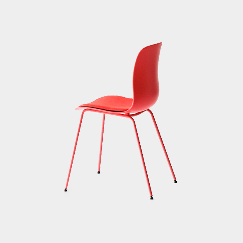 Contemporary Dining Chair Armless Side Chairs with Metal Legs for Kitchen Red 1 Piece Clearhalo ' kitchen&dining_furn' 'Dining Chairs' 'Dining Tables & Seating' 'dining_chair' 'Furniture' 'furniture_dining_chair' 'Kitchen & Dining Furniture' 'kitchen' 4260721