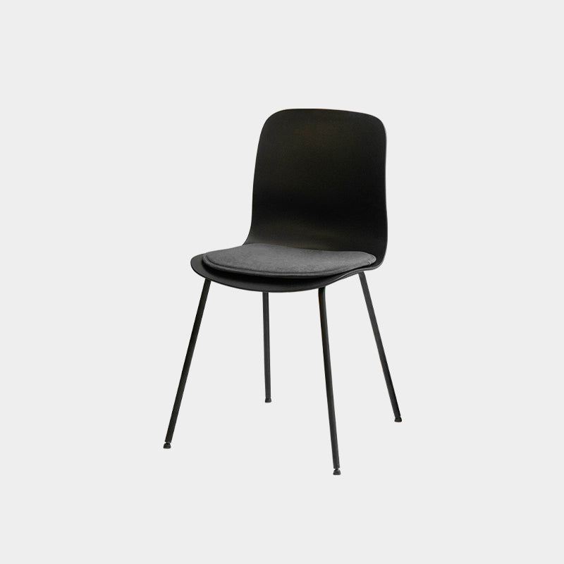 Contemporary Dining Chair Armless Side Chairs with Metal Legs for Kitchen Black 1 Piece Clearhalo ' kitchen&dining_furn' 'Dining Chairs' 'Dining Tables & Seating' 'dining_chair' 'Furniture' 'furniture_dining_chair' 'Kitchen & Dining Furniture' 'kitchen' 4260722