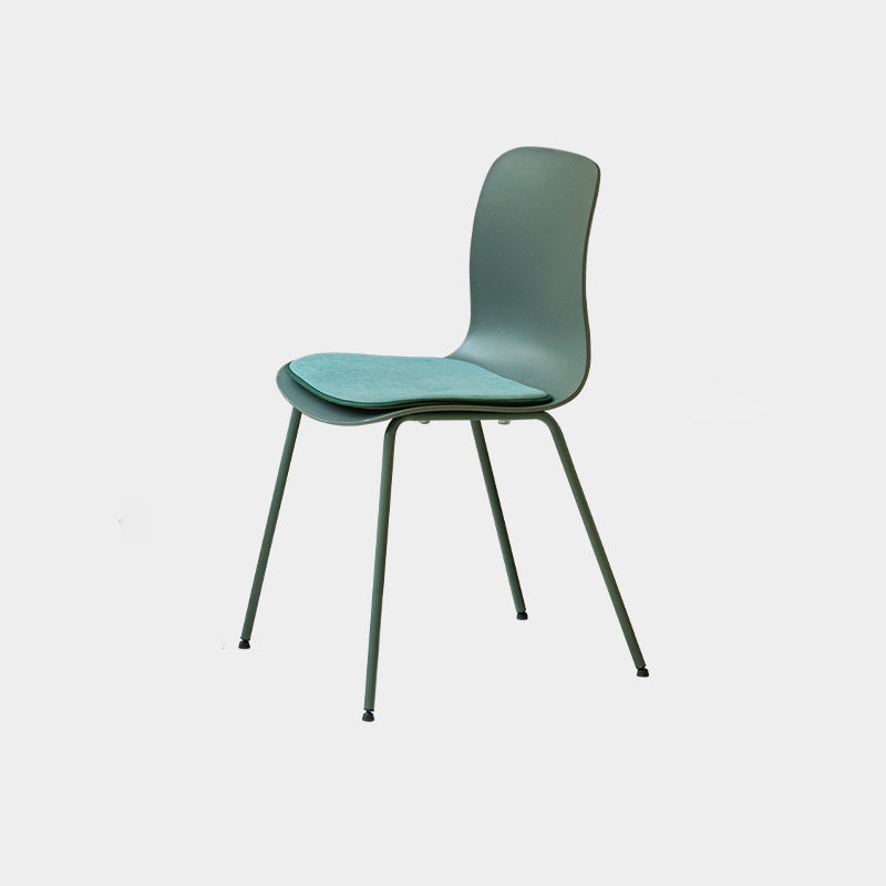 Contemporary Dining Chair Armless Side Chairs with Metal Legs for Kitchen Green 1 Piece Clearhalo ' kitchen&dining_furn' 'Dining Chairs' 'Dining Tables & Seating' 'dining_chair' 'Furniture' 'furniture_dining_chair' 'Kitchen & Dining Furniture' 'kitchen' 4260724