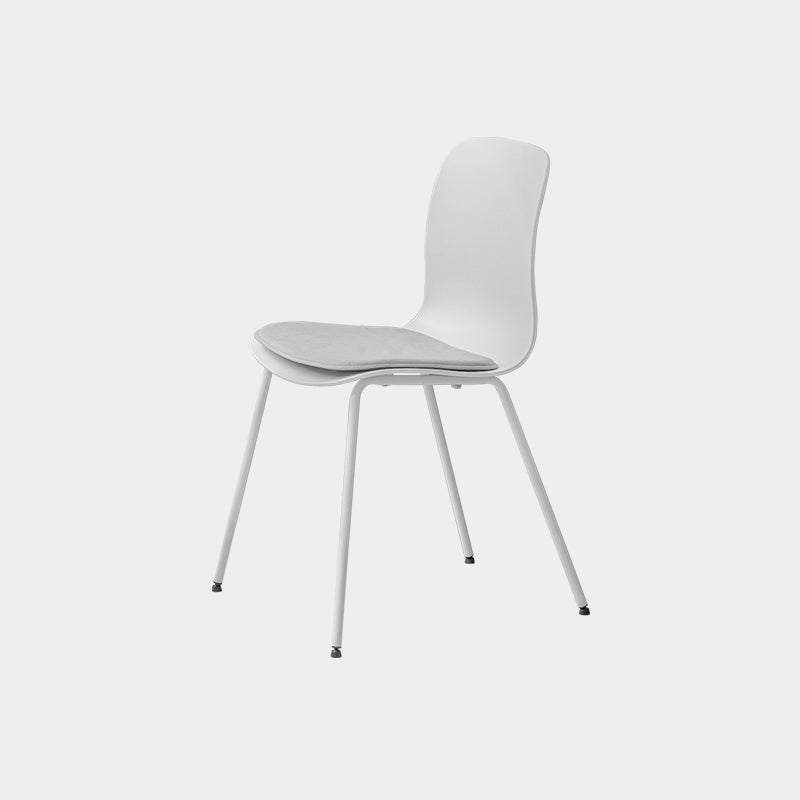Contemporary Dining Chair Armless Side Chairs with Metal Legs for Kitchen White 1 Piece Clearhalo ' kitchen&dining_furn' 'Dining Chairs' 'Dining Tables & Seating' 'dining_chair' 'Furniture' 'furniture_dining_chair' 'Kitchen & Dining Furniture' 'kitchen' 4260727
