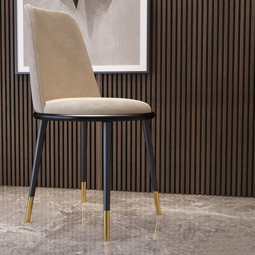 Nordic Style Side Chairs Armless Chairs with Metal Legs for Kitchen Khaki 1 Piece Clearhalo ' kitchen&dining_furn' 'Dining Chairs' 'Dining Tables & Seating' 'dining_chair' 'furn' 'furn_dining_chair' 'Furniture' 'furniture_dining_chair' 'Kitchen & Dining Furniture' 'kitchen' 4260748