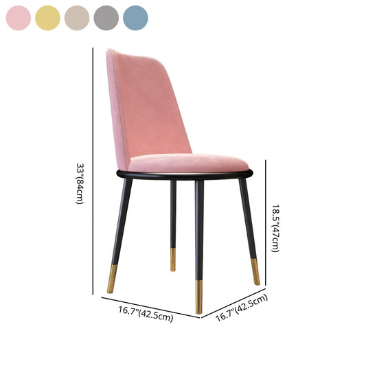 Nordic Style Side Chairs Armless Chairs with Metal Legs for Kitchen Clearhalo ' kitchen&dining_furn' 'Dining Chairs' 'Dining Tables & Seating' 'dining_chair' 'furn' 'furn_dining_chair' 'Furniture' 'furniture_dining_chair' 'Kitchen & Dining Furniture' 'kitchen' 4260757