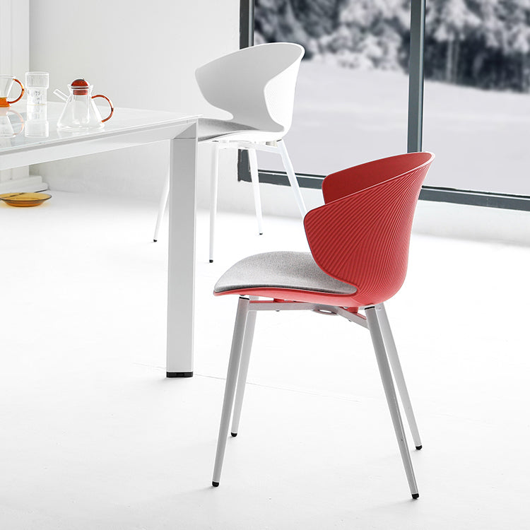 Contemporary Style Dining Chair Armless Wingback Side Chairs with Metal Legs Clearhalo ' kitchen&dining_furn' 'Dining Chairs' 'Dining Tables & Seating' 'dining_chair' 'furn' 'furn_dining_chair' 'Furniture' 'furniture_dining_chair' 'Kitchen & Dining Furniture' 'kitchen' 4260761